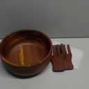 AIDEA Acacia Wood Salad Bowl Set with 2 Wooden Hands, Large Salad Bowl with Serving Utensils, Big Mixing Bowl for Fruits, Salad, Cereal, Corn Flake,Pasta 11" Diameter x 4.5" Height