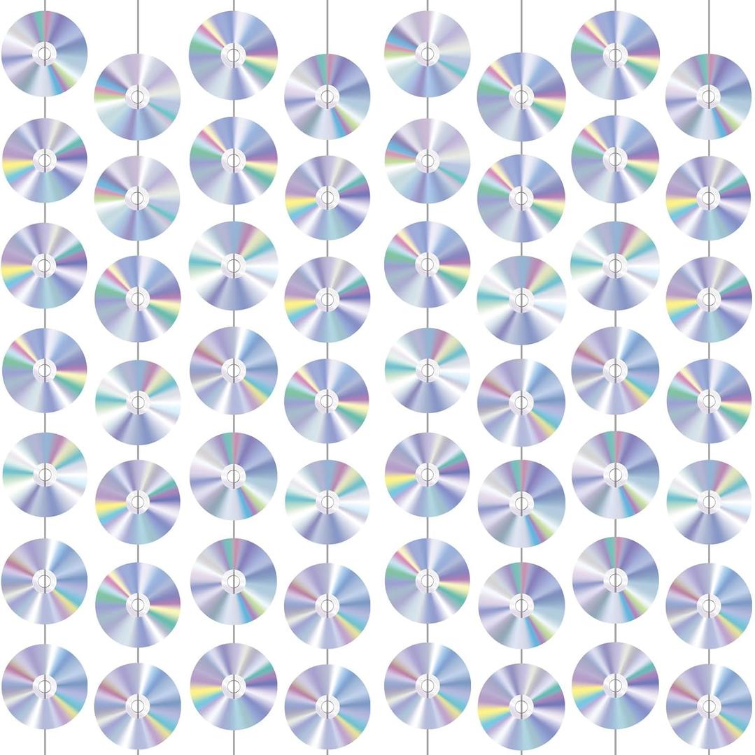CD Disco Banners Retro 90s Theme CDs Paper Cutouts Hanging Swirl Ceiling Y2K Early 2000s Party Decorations 50s 70s 80s Music Parties Favors for Music Birthday Party Wall Decor Supplies 8Pcs