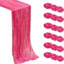 6Pack Hot Pink Cheesecloth Table Runner Boho Gauze Cheese Cloth Table Runners Sheer Emerald Green Table Runners for Wedding Party Baby Shower Birthday Home Decor