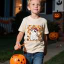 Baseball Ghost Shirt Boys Girls Funny Spooky Season Tee Fall Baseball Shirt 9-10 Years