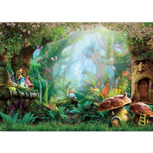 7x5ft Enchanted Forest Photo Background Fairy Tale Magic Big Tree Mushroom Princess Girl Birthday Party Decorations Banner Backdrops for Photography Birthday Banner Background SK1182B