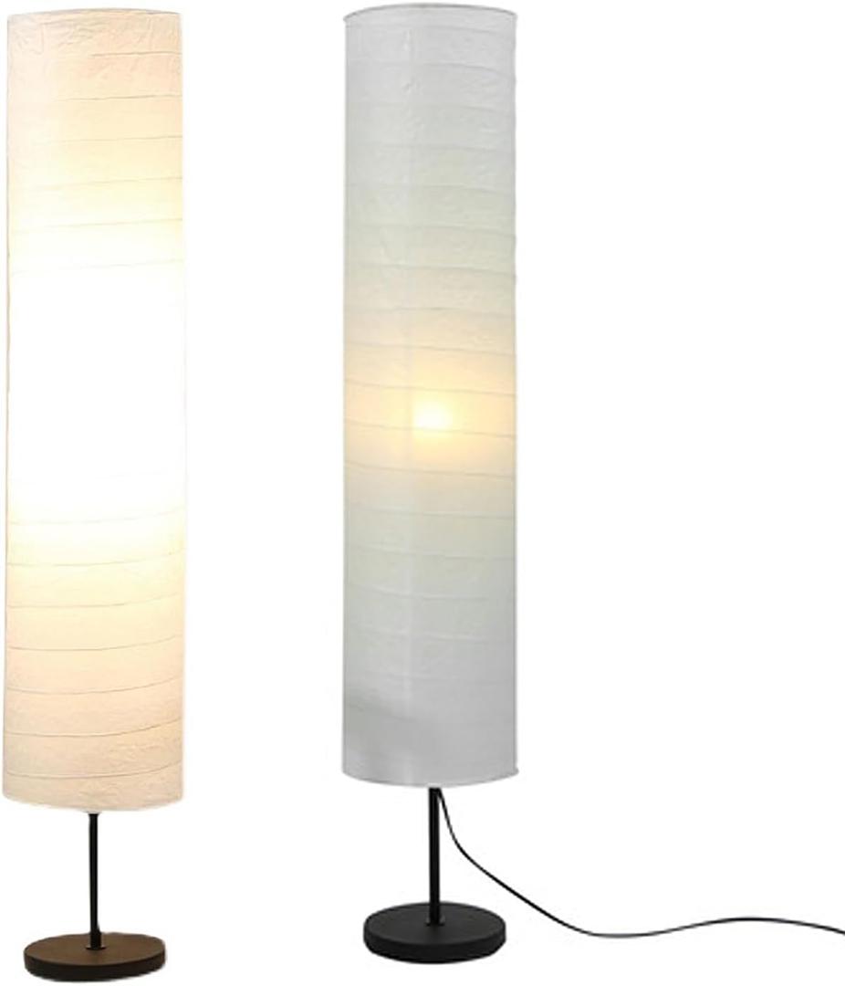 Rice Paper Floor Lamp Shade, Paper Floor Lampshade Light Accessories, Foldable Rice Paper Lamp Replacement Shade, Light Bulb Cage Guard for Living Room, 37 Inch