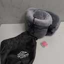 Travel Pillow with Extra Large Hood for Airplane Long Flights Privacy and Comfort Memory Foam with Velvet Cover for Road Trip Head&Neck Support for Plane Office Cars Sleeping & Rest (Light Grey)