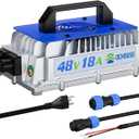 DC HOUSE 48V 18A Lithium Battery Charger, 900W Fast Charger, Charging Efficiency ≥ 93%, IP65 Waterproof Anti-Fall with Cooling Fan, Suitable for 48V Golf Cart/Forklift/Ship Lithium Battery