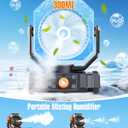Portable Misting Fan, Cooling Mist Fans, 20000mAh USB Rechargeable Battery Powered Fan with Mister, 250mL Water Tank & LED Lantern, for Home Desk, Bedroom, Office, Outdoor & Indoor Use