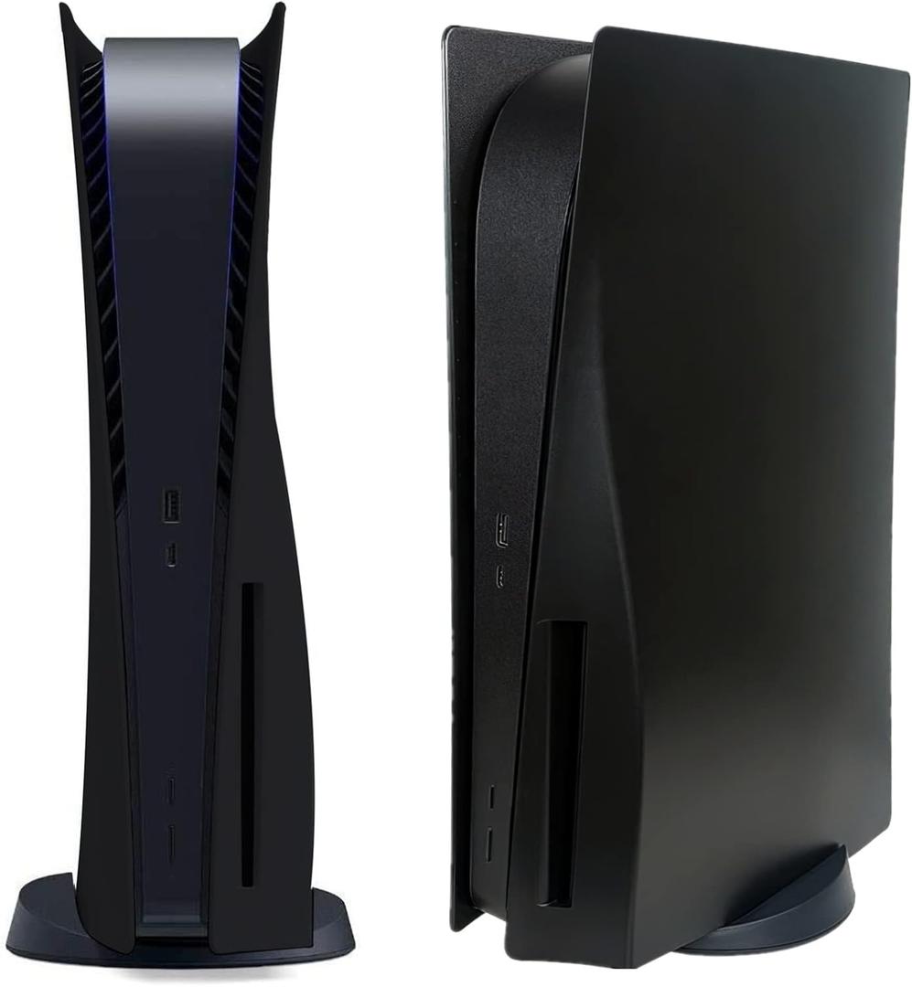 Disc Edition Face Plates Cover Skins Shell Panels for PS5 Console, Accessories for PlayStation 5 Protective Shell Replacement Faceplate (Black)