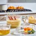 Leraze Glass Measuring Cups Set of 4 Heat-Resistant, Easy-Read Measurements, Ergonomic Handle & Pour Spout, Dishwasher Safe, Kitchen Bakeware Liquid Batter Mixing Bowls (1 cup, 2 cup, 4 cup, 8 Cup)