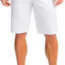 Men's Golf Shorts with 5 Pockets 11" Inseam Stretch Quick Dry Casual Work Dress Shorts for Men (36, White)