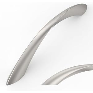 Amerdeco 10 Pack Brushed Satin Nickel 6.3 Inch(160mm) Hole Centers Kitchen Arch Twisted Cabinet Pulls Cabinet Hardware Kitchen Handles for Cabinets Cupboard Handles Drawer Pulls ZH0048