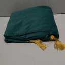 F-CHU Luxury Green Tablecloth Thickset Velvet Tablecloth with Beautiful Gold Tassels Table Cloth for Home Decor Wedding, Party, Banquet and Events 60x102-Inch