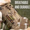 No Pull Dog Harness - Tactical, Breathable Mesh, Pet Walking Hiking Training Vest - Dog Harness for Dogs, Service Dog, Large, Coyote Brown