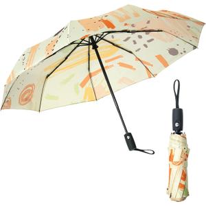 Mr. Pen- Windproof Travel Umbrella, Small Water-Resistant Automatic Folding Umbrella for Rain and Sun, Light, Compact and Portable for Women & Men, Fits Car & Backpack (Abstract Art)