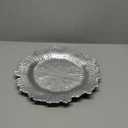 ChargeIt by Jay Flower Charger Large 13-inch Decorative Glass Service Plate for Home Or Professional Fine Dining-For Upscale Catering Events, Dinner Parties, Or Weddings, Silver