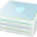 Denkee 12 x 12 Paper Storage, 4 Pack Scrapbook Paper Organizer Storage, Craft Organizers Box, Portable Storage Containers for Board Game, Craft, Art Supplies