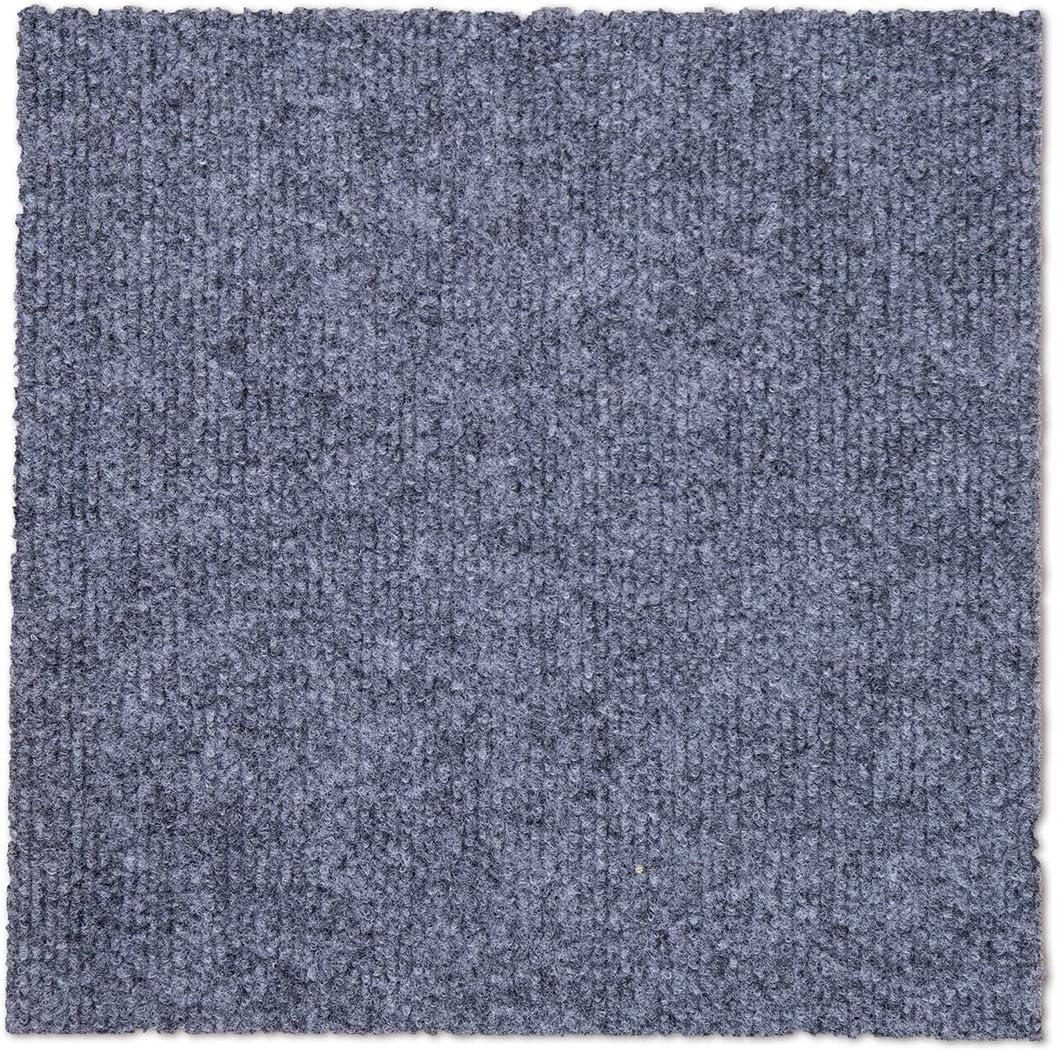 Self Adhesive Carpet Floor Peel Tile Square 12 Pcs 12" x 12" Peel and Stick Carpet Floor Tiles Home Furnishings Floor Easy Install DIY (12, Gray)