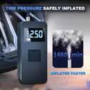 Tire Inflator Portable Air Compressor with Digitally Display Pressure Gauge 20000mA, Car Air Compressor Pump with Jump Starter 150PSI, 14.8 V Car Battery Jump Starter Portable