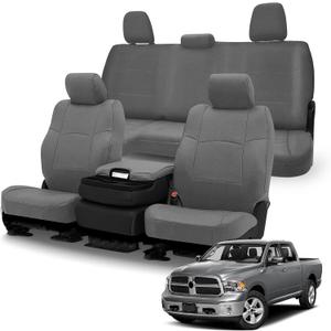 Seat Cover Compatible with 2013-2018 Dodge Ram & 2019-2022 Classic Ram Crew Cab, Neoprene Durability Truck Seat Cover, ONLY Fit Full Bench Rear Seat Without Armrest, NOT for 60/40 Seat (Gray)