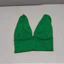 LYANER Women's Sexy Deep V Neck Slim Fitted Strap Crop Cami Tank Sleeveless Top Grass Green Small