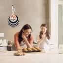 Small Hanging Fruit Baskets for Kitchen,3 Pack Boho Wall Hanging Basket, Handwoven Hanging Holder Home Produce Basket for Fruits Vegetable Potato Onion Storage (Black and white).