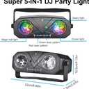 Party Disco DJ Light, 5-in-1 LED Stage Light Ocean Star Projector Music Sound with Remote Control for Parties Birthday Christmas Gift Wedding KTV Bar Club Home Room Decor Lighting