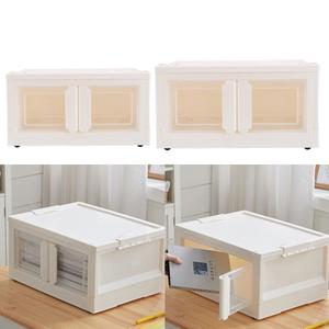 Large Plastic Storage Box with Lid &Doors Home Office Stackable Container