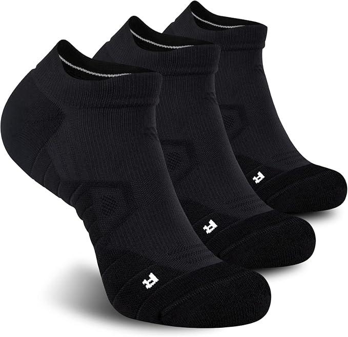 Hylaea Athletic Running Socks Cushion Padded Moisture Wicking Low Cut, Size L, 1 Pair
