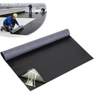 50 Mil EPDM Rubber Roofing Materials, Self-Adhesive Waterproofing Membrane for Roof 39 in x 16 ft, Underlayment Waterproof Membrane Foundation for Flat/Metal Roof, RV, Terrace Building Materials