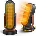 Space Heater, 1500W Electric Heaters for Indoor Use, PTC Ceramic Portable Heater with Remote and Thermostat, 55 Vertical & 120 Horizontal Oscillation, 2-8H Timer, Fast Safety Heater for Office Home