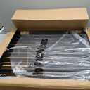 No Pawblems Free Standing Dog Gate with Door, 30'' Tall Foldable Dog Fence for Indoor & Outdoor, Up to 104 Inch Extra Wide Puppy Gate for Stairs, Hallways, Doorways, Deck, Yard (Black, 4 Panels)