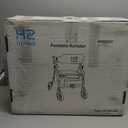 HZ HZMedi Walkers with Seat for Seniors, Foldable Rollator Walker with Seat, Lightweight Rolling Walker, Dual Height Adjustment, Ergonomic Arc Seat & 6.5" Ultra Backrest, 8" Big Wheels for All Terrain