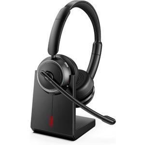 Soothielec Wireless Headset with Mic for Work, Bluetooth Headset with Noise Cancelling Microphone, Headphones with Mic Mute for PC/Computer/Laptop/Cell Phones/Remote Work/Call Center
