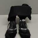 Women's Stretchy Cloth High Top Two Strapy Stiletto Gladiator Sandals Sexy Open Toe High Heel Summer Elastic Ankle Boot Sandals for Summer Dress Wedding Party Daily Wear Shoes (9, Black)