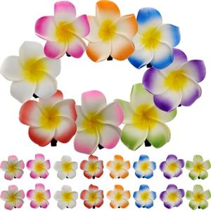 ROYHOO 60PCS Frangipani Artificial Foam Hair Clips for Bridal, Wedding, Luau, Beach, Tropical Party Decorations