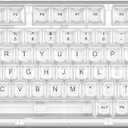 YUNZII X75 PRO 82 Key Wireless Hot Swappable Mechanical Gaming Keyboard with Transparent Keycaps,Gasket Mount,BT5.0/2.4G/USB-C for Windows/Mac(Kailh Jellyfish Switch, Wireless-White)