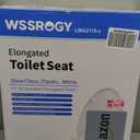 WSSROGY Toilet seat Elongated with Slow Close Hinges, Four Bumpers Never Loosen and Easily Remove, Two Sets of Parts, Plastic, White