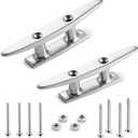 ZOMCHAIN Boat Cleat Open Base Boat Cleat, Dock Cleat All 316 Stainless Steel Boat Mooring Accessories, Include Installation Accessories Screws (6 inch -2PCS)