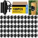Yaocom 100 Pack Wood Post or T-Post Insulator Pin-Lock Electric Insulators Nail-on Insulators Electric Wire Fence Insulator for High Tensile Fencing Ranch Farm Fencing and Property Fencing