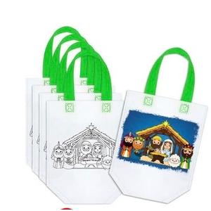 Kacctyen 45pcs Easter Coloring Goodie Bags Color Your Own Graffiti Bags Reusable Art Party Favor for Easter Barnyard Birthday