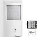 HD 5MP PIR 940nm Invisible LED POE IP Camera Built in Micro-Phone,3.7mm Lens 80 View Day and IR Night Vision CCTV Indoor Security Camera,P2P H.265 Motion Detection (IPIR-P-A-HS)