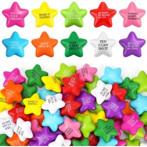 100 Pcs Stress Balls for Adults Motivational Stress Balls Bulk Colorful Foam Stress Relief Balls Hand Exercise Fidget Relief Anxiety Toys for Office Relief Employee Appreciation Gifts Party Favors