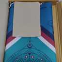 Mahjong Mat - Elegant Blue with Lace Trim | Non-Slip Rubber Gaming Mat & Noise Reducer | for Mahjong Tiles, Poker, Cards, Dominoes, Board Games | 32.4x32.4 Inch (Blue-blue and White Porcelain)