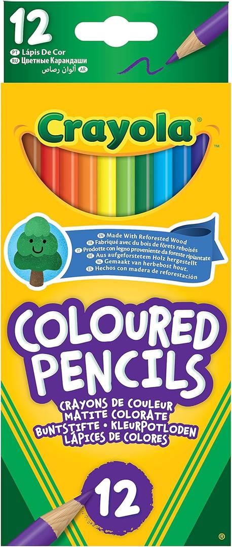 5 x Crayola Colouring Pencils - Assorted Colours (Pack of 12) | A Must-Have for All Kids Arts & Crafts Sets | Ideal for Kids Aged 3+
