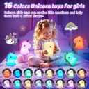 Unicorn Toys, Night Light for Kids Night Light,16 Colors+Silicone+Dimmable+12 Hours Use Nightlight for Kids Room,Unicorn Toys for Girls Age 4-6, Valentines Day Gifts for Kids, Baby, Toddlers, Adults