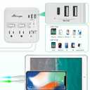 Alitayee Wall Outlet Extender Surge Protector, USB Power Strips with Individual Switches and 15.5W Type-C Fast Charging Ports for Cell Phone,Home,Office,Dorm ETL Listed White