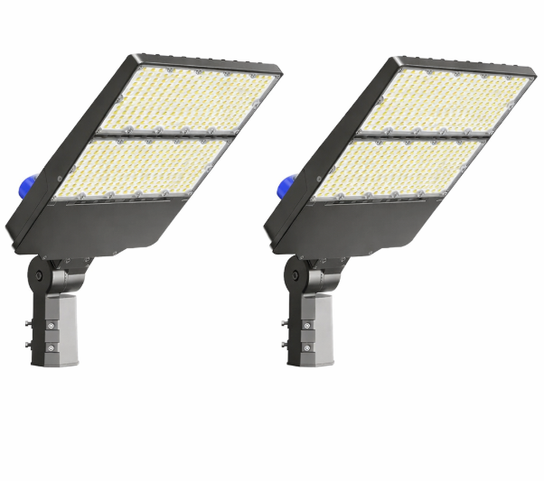 HYKOONT 300W LED Parking Lot Light,Dusk to Dawn Outdoor Lighting IP66 Waterproof Commercial Lighting 5000K LED Flood Lights Outdoor 36000lm Wide Angle Street Light with Photocell, Pack Of 2