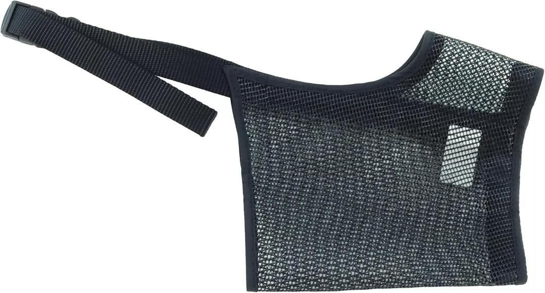 Coastal Pet Best Fit Adjustable Mesh Dog Muzzle - Soft Muzzle for Grooming Dogs with Open Front Design - Gentle, Durable Mesh for Temporary Muzzling - Black, 7" (7 inch (Size 5) (Pack of 1))