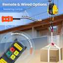 NEWTRY 660lb Electric Hoist RapidRise PRO, 62ft/min Fast Electric Winch with Pendant & Wireless Control, 98ft Lifting Height, 1600W Lift Hoist for Garage, DIY, Workshop, Home 110V