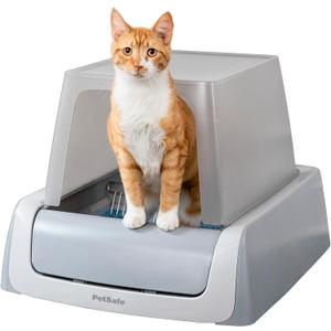 PetSafe Legacy ScoopFree Crystal Pro Self-Cleaning Automatic Cat Litter Box - Front-Entry Motion-Sensing Cat Box with Integrated Health Counter - Includes 1 Disposable Crystal Litter Tray