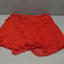 GRAPENT Swim Skirt Bottoms for Women Criss Cross High Waisted Bikini Bottom Layered Mesh Flowy Shorts Bathing Suit Skort (Red, L)
