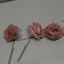 Dusty Rose Artificial Flowers 25pcs, Dusty Rose Flowers for Centerpieces DIY Wedding Decorations, Real Looking Dusty Pink Flowers with Stems for Valentine's Day Dessert Table Decor